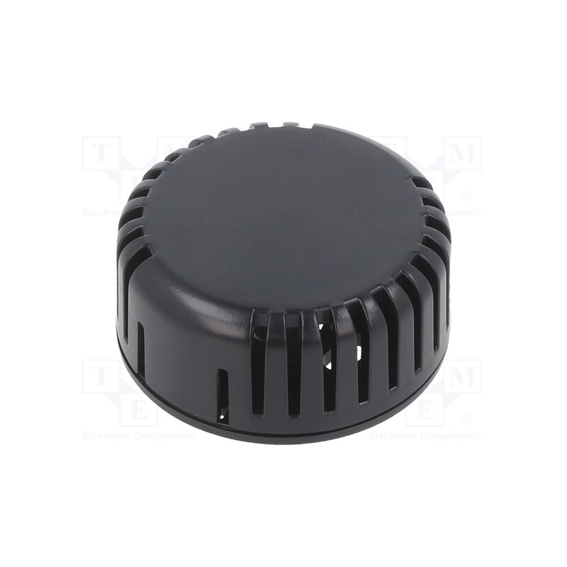 1 pcs x HAMMOND - 1551V11BK - Enclosure: for alarms, Z: 20.3mm, ABS, black, vented, Ø: 45mm, IP30