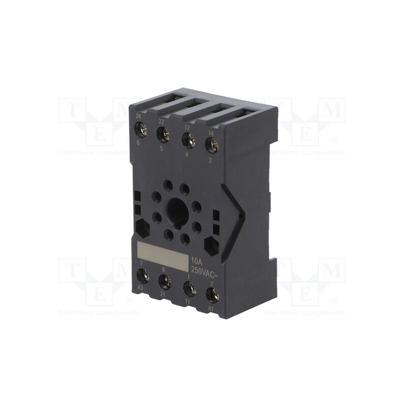 1 pcs x HONGFA RELAY - 10FF-2Z-C3 - Socket, PIN: 8, 10A, 250VAC, on panel,for DIN rail mounting