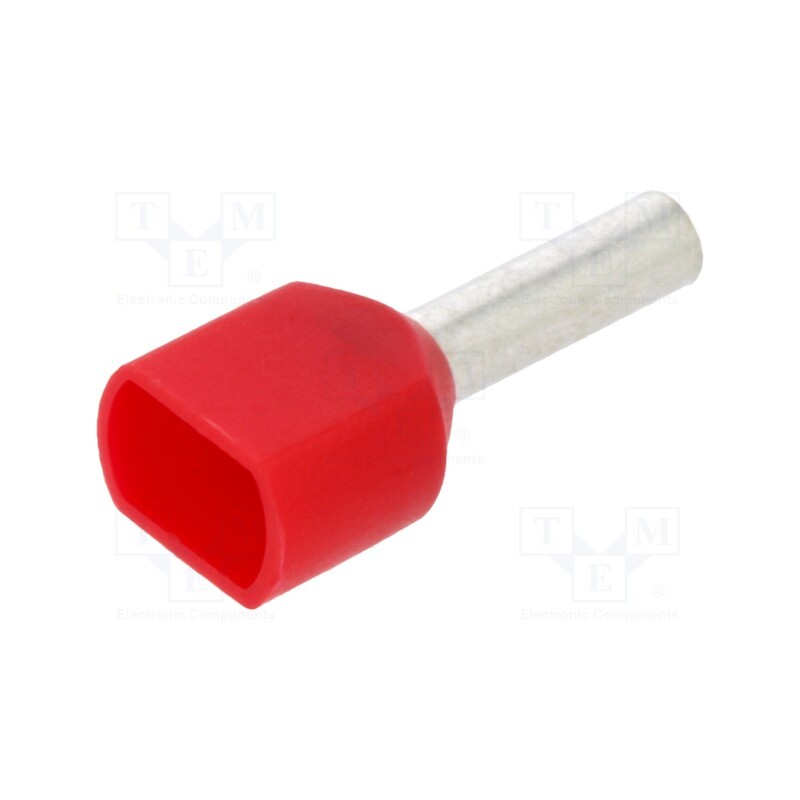 10 pcs x TE Connectivity - 966144-4 - Tip: bootlace ferrule, insulated,double, copper, 1mm2, 8mm, tinned