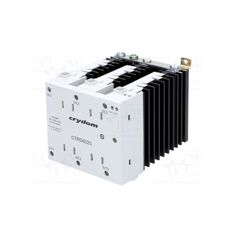1 pcs x SENSATA / CRYDOM - CTRD6025-10 - Relay: solid state, 25A, Uswitch: 48÷600VAC, 3-phase, Series: CTR