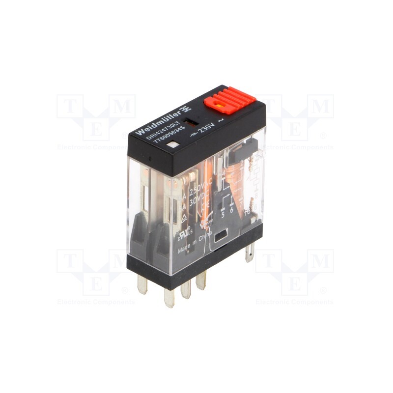 1 pcs x WEIDMu00dcLLER - 7760056345 - Relay: electromagnetic, DPDT, Ucoil: 230VAC, Icontacts max: 5A
