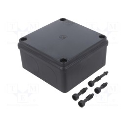 1 pcs x PAWBOL - S-BOX 116C - Enclosure: multipurpose, X: 100mm, Y: 100mm, Z: 50mm, black, IP65