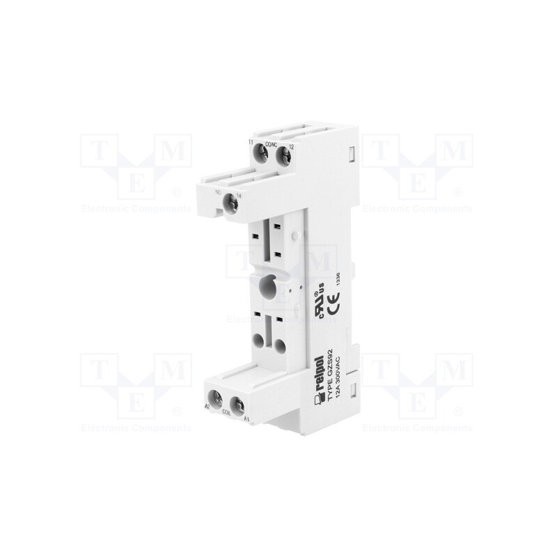 1 pcs x RELPOL - GZS92 - Socket, PIN: 5, 12A, 300VAC, on panel,for DIN rail mounting