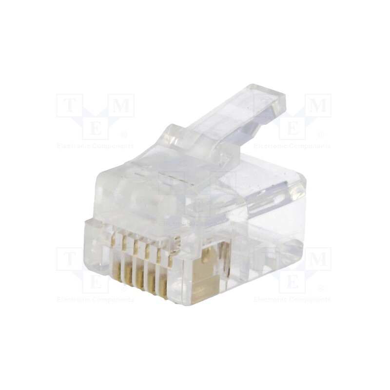 10 pcs x NINIGI - RJ12W-R - Plug, RJ12, PIN: 6, Layout: 6p6c, for cable, IDC,crimped