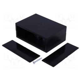 1 pcs x MASZCZYK - KM-35B BK - Enclosure: with panel, X: 64.5mm, Y: 89.2mm, Z: 35.8mm, ABS, black