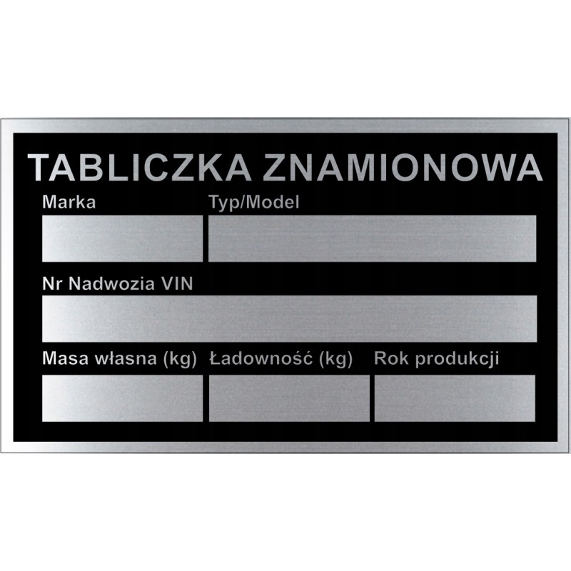 Replacement nameplate 85x50mm trailer