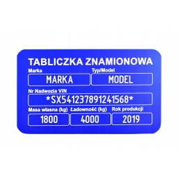 Nameplate marking included in the price hard 1mm