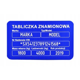 Nameplate marking included in the price hard 1mm