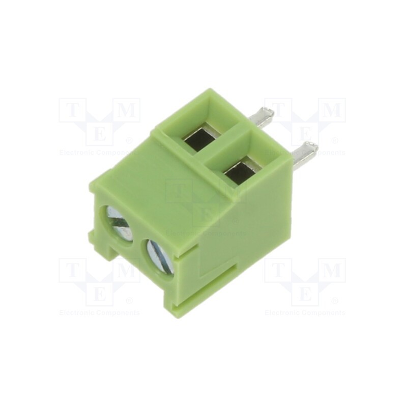10 pcs x XINYA - XY302V-2P 3.5MM GREEN - PCB terminal block, angled 90°, 3.5mm, ways: 2, on PCBs, terminal