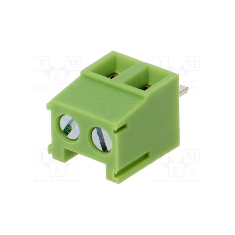 10 pcs x XINYA - XY303V-2P 3.81MM GREEN - PCB terminal block, angled 90°, 3.81mm, ways: 2, on PCBs, terminal