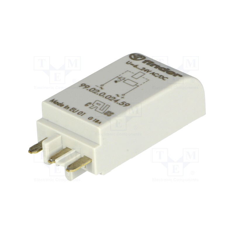 1 pcs x FINDER - 99.02.0.024.59 - Signaling module, socket, Indication: LED, Colour: green, 6÷24VDC