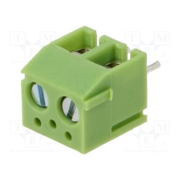 10 pcs x XINYA - XY340V-2P 3.81MM GREEN - PCB terminal block, angled 90°, 3.81mm, ways: 2, on PCBs, terminal
