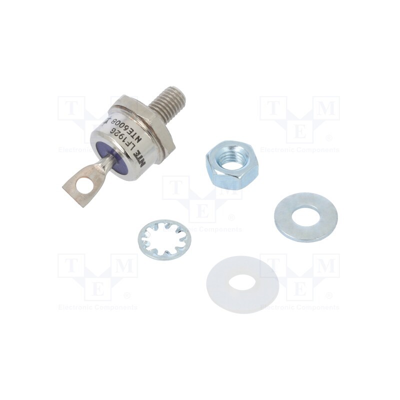 1 pcs x NTE Electronics - NTE6008 - Diode: rectifying, 400V, 1.6V, 40A, cathode to stud, DO5, Ifsm: 350A