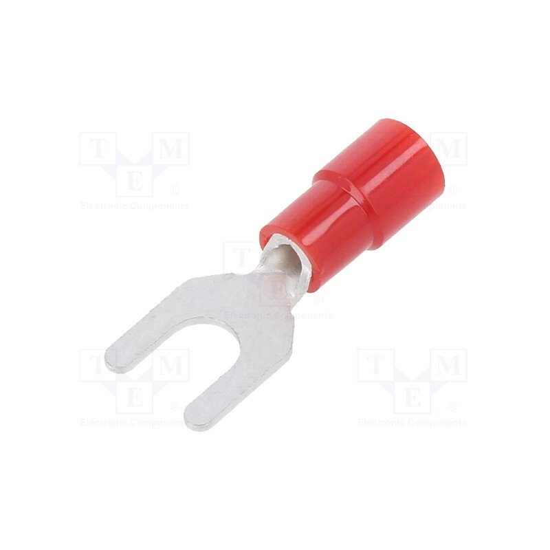 10 pcs x NICHIFU - TMEX 1.25Y-4M-RED - Tip: fork, M4, Ø: 4.3mm, 0.3÷1.65mm2, crimped, for cable, insulated