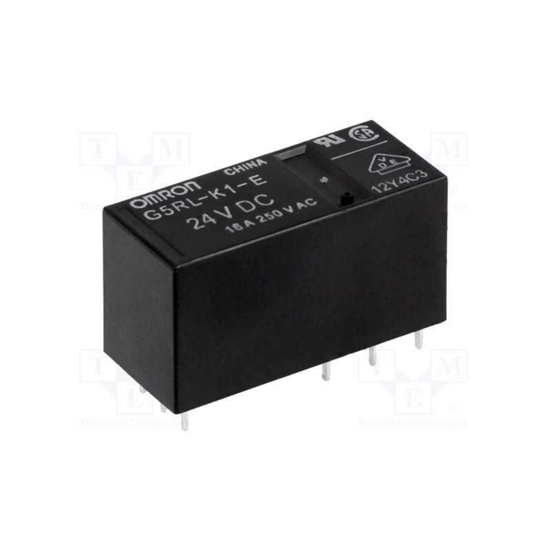 1 pcs x OMRON OCB - G5RL-K1-E-24DC - Relay: electromagnetic, SPDT, Ucoil: 24VDC, Icontacts max: 16A