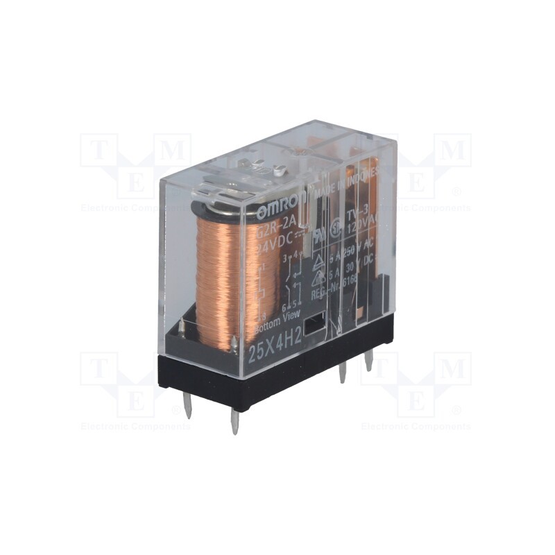 1 pcs x OMRON OCB - G2R-2A 24VDC - Relay: electromagnetic, DPST-NO, Ucoil: 24VDC, Icontacts max: 5A