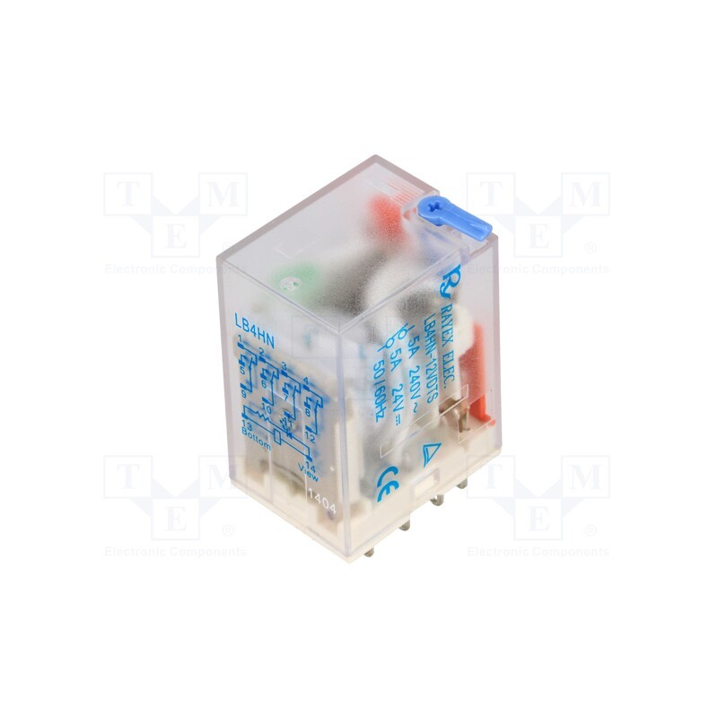 1 pcs x Recoy/RAYEX ELECTRONICS - LB4HN-12DTS - Relay: electromagnetic, 4PDT, Ucoil: 12VDC, Icontacts max: 5A, 1.1W