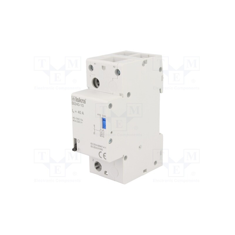 1 pcs x ISKRA - 30.075.018 - Relay: installation, bistable,impulse, NO, Ucoil: 230VAC, 40A, IP20