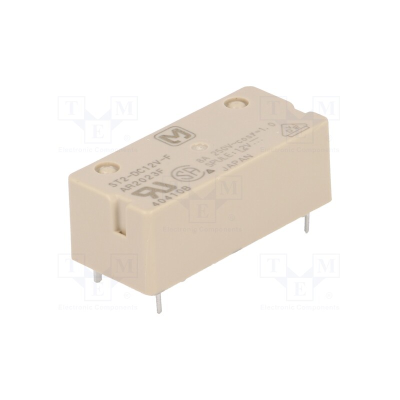 1 pcs x PANASONIC - ST2-DC12V-F - Relay: electromagnetic, DPST-NO, Ucoil: 12VDC, Icontacts max: 8A