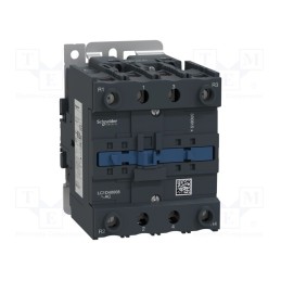 1 pcs x SCHNEIDER ELECTRIC - LC1D40008E7 - Contactor: 4-pole, NC x2 + NO x2, 48VAC, 40A, TeSys D, W: 85mm