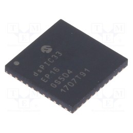 1 pcs x MICROCHIP TECHNOLOGY - DSPIC33EP16GS504-I/ML - IC: dsPIC microcontroller, 16kB, 2kBSRAM, QFN44, DSPIC, 0.65mm
