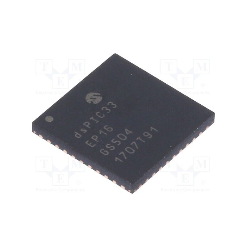 1 pcs x MICROCHIP TECHNOLOGY - DSPIC33EP16GS504-I/ML - IC: dsPIC microcontroller, 16kB, 2kBSRAM, QFN44, DSPIC, 0.65mm