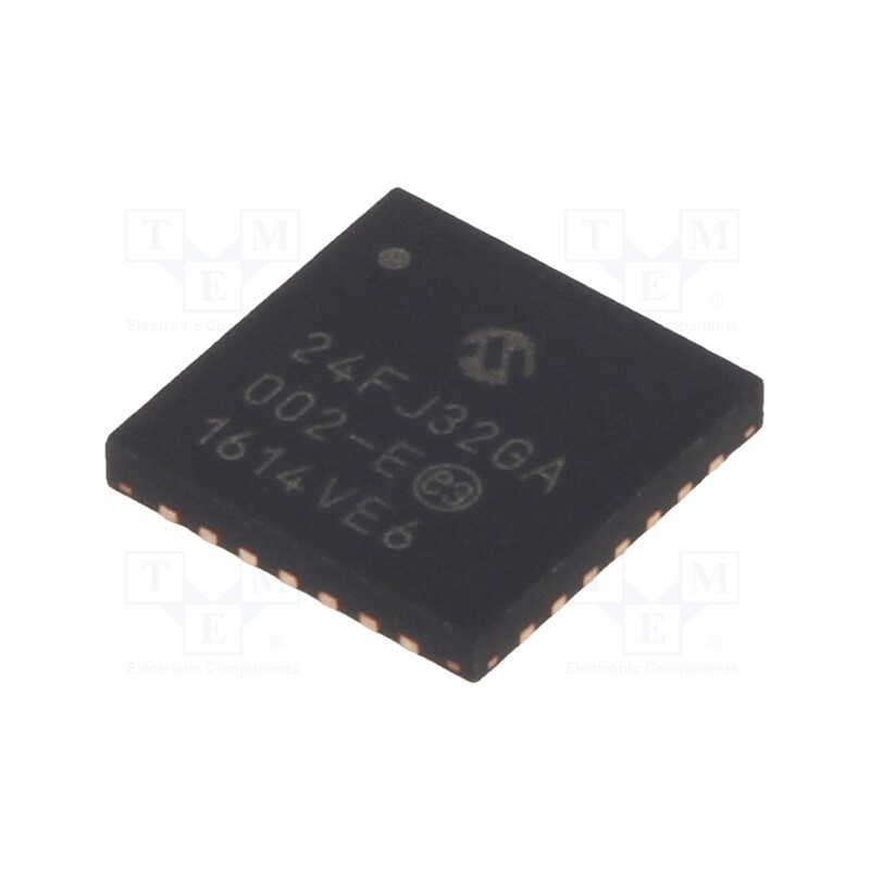 1 pcs x MICROCHIP TECHNOLOGY - PIC24FJ32GA002-E/ML - IC: PIC microcontroller, 32kB, 32MHz, SMD, QFN28, PIC24, 8kBSRAM