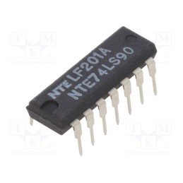 1 pcs x NTE Electronics - NTE74LS90 - IC: digital, decade counter, TTL, THT, DIP14