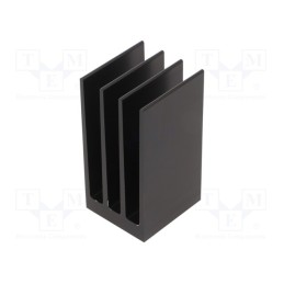 1 pcs x FISCHER ELEKTRONIK - SK 654 37,5 SA - Heatsink: extruded, grilled, black, L: 37.5mm, W: 35mm, H: 70mm