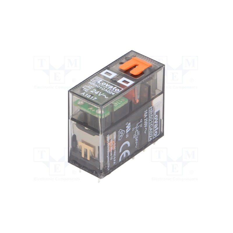 1 pcs x LOVATO ELECTRIC - HR501CA024 - Relay: electromagnetic, SPDT, Ucoil: 24VAC, 16A, 16A/250VAC, socket