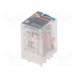 1 pcs x ABB - 1SVR405611R1400 - Relay: electromagnetic, DPDT, Ucoil: 24VDC, Icontacts max: 12A