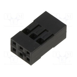 10 pcs x HARWIN - M20-1070300 - Plug, pin strips, female, 2.54mm, PIN: 6, w/o contacts, for cable