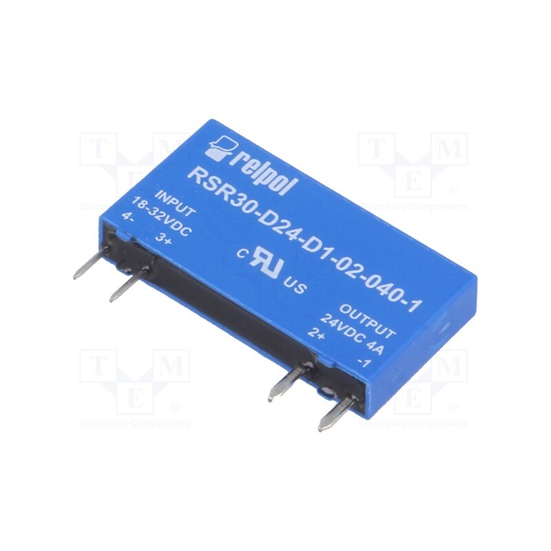 1 pcs x RELPOL - RSR30-D24-D1-02-040-1 - Relay: solid state, Ucntrl: 18÷32VDC, Icntrl max: 7.7mA, 2A