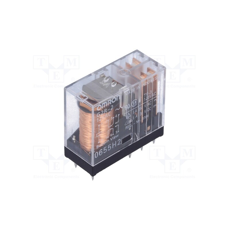 1 pcs x OMRON OCB - G2R-2 12VAC - Relay: electromagnetic, DPDT, Ucoil: 12VAC, Icontacts max: 5A, PCB