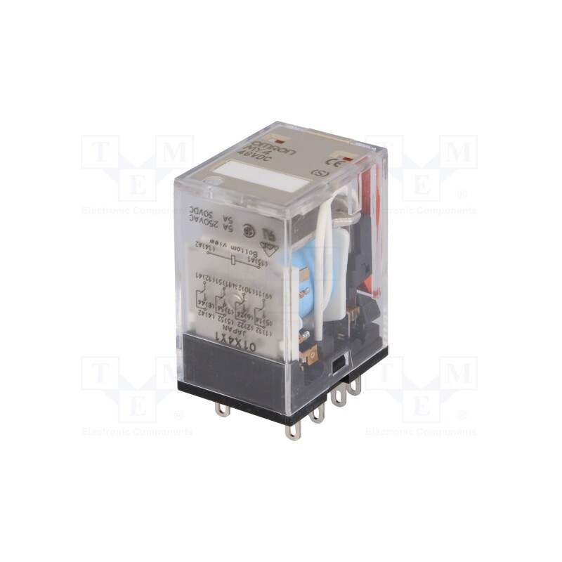 1 pcs x OMRON - MY4 48VDC (S) - Relay: electromagnetic, 4PDT, Ucoil: 48VDC, Icontacts max: 5A, 0.9W