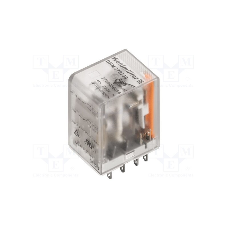 1 pcs x WEIDMu00dcLLER - 7760056104 - Relay: electromagnetic, 4PDT, Ucoil: 230VAC, Icontacts max: 5A