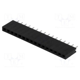 10 pcs x CONNFLY - DS1023-1*16S21 - Socket, pin strips, female, PIN: 16, straight, 2.54mm, THT, 1x16