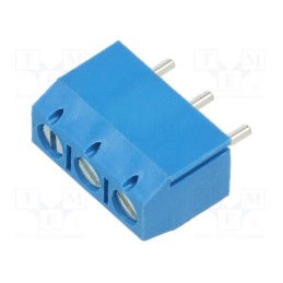 10 pcs x XINYA - XY301VA-3P 5.0MM BLUE - PCB terminal block, angled 90°, 5mm, ways: 3, on PCBs, terminal