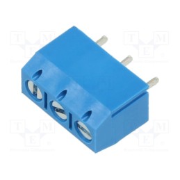 10 pcs x XINYA - XY306A-3P 5.0MM BLUE - PCB terminal block, angled 90°, 5mm, ways: 3, on PCBs, terminal