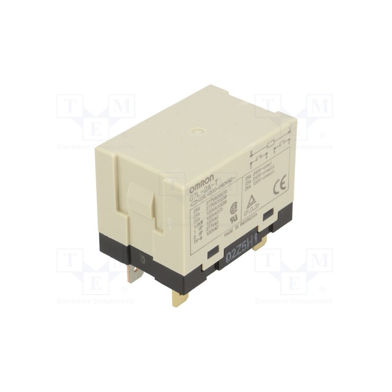 1 pcs x OMRON OCB - G7L-2A-T 200/240VAC - Relay: electromagnetic, DPST-NO, Ucoil: 230VAC, Icontacts max: 25A