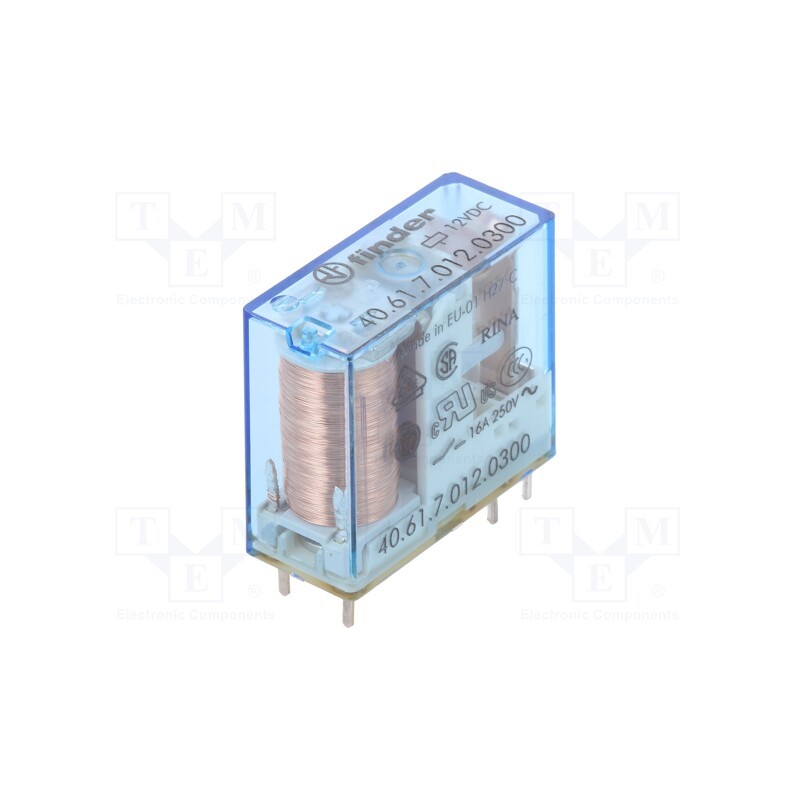 1 pcs x FINDER - 40.61.7.012.0300 - Relay: electromagnetic, SPST-NO, Ucoil: 12VDC, Icontacts max: 30A