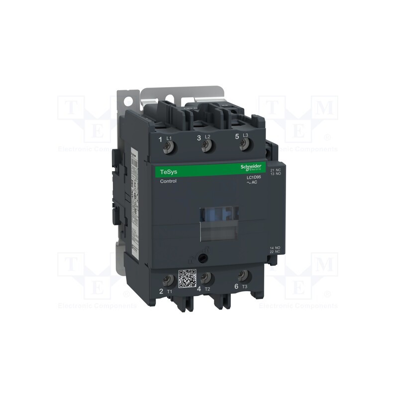1 pcs x SCHNEIDER ELECTRIC - LC1D95BD - Contactor: 3-pole, NO x3, Auxiliary contacts: NO + NC, 24VDC, 95A