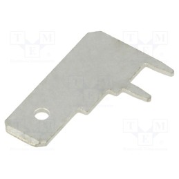 10 pcs x FIX&FASTEN - PCFL250 - Terminal: flat, 6.35mm, 0.8mm, male, THT, brass, tinned, angled 90°