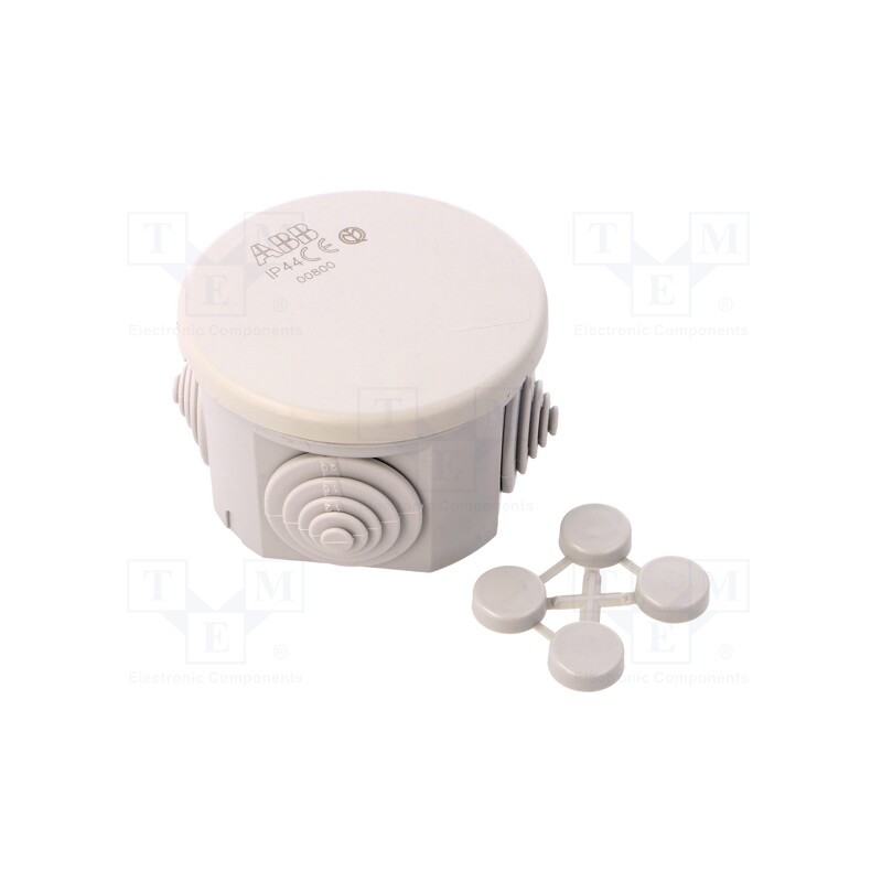 1 pcs x ABB - M008000000 - Enclosure: junction box, Ø: 66mm, Z: 35mm, wall mount, IP44, grey