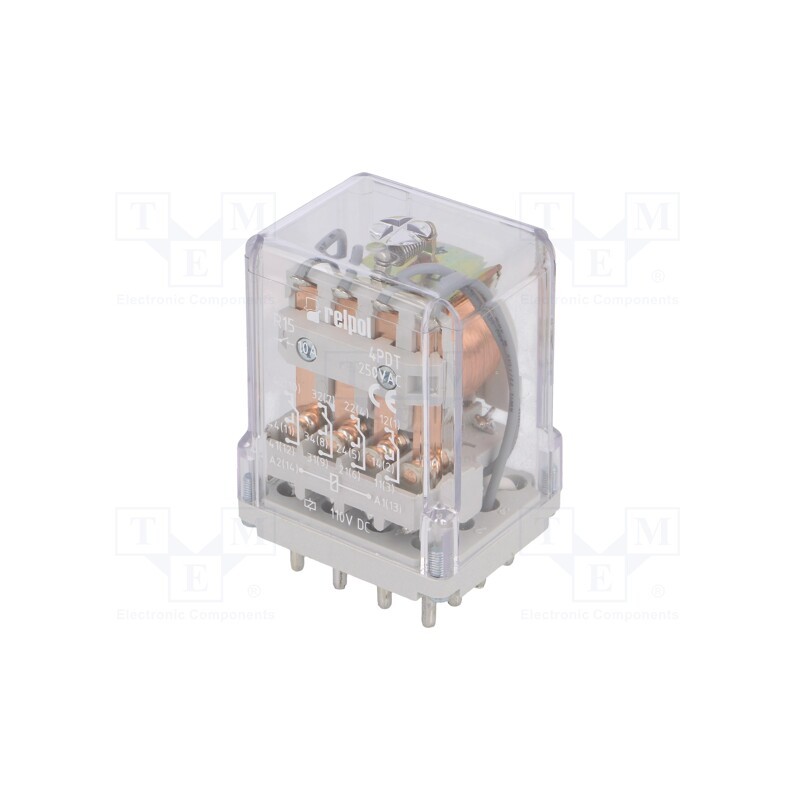1 pcs x RELPOL - R15-2014-23-1110 - Relay: electromagnetic, 4PDT, Ucoil: 110VDC, Icontacts max: 20A