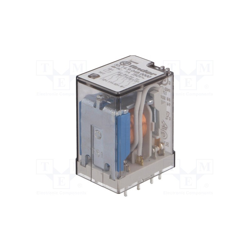 1 pcs x FINDER - 55.14.9.048.0000 - Relay: electromagnetic, 4PDT, Ucoil: 48VDC, Icontacts max: 10A