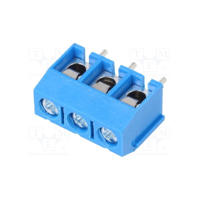 10 pcs x XINYA - XY301V-3P+ (5.00) - PCB terminal block, angled 90°, 5mm, ways: 3, on PCBs, 1.5mm2, 16A