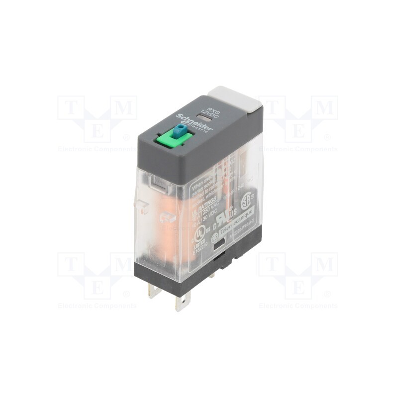 1 pcs x SCHNEIDER ELECTRIC - RXG11JD - Relay: electromagnetic, SPDT, Ucoil: 12VDC, 10A, 10A/250VAC, socket