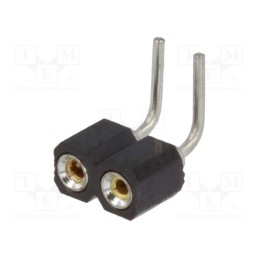 10 pcs x CONNFLY - DS1002-01-1*2R13 - Socket, pin strips, female, PIN: 2, turned contacts, angled 90°