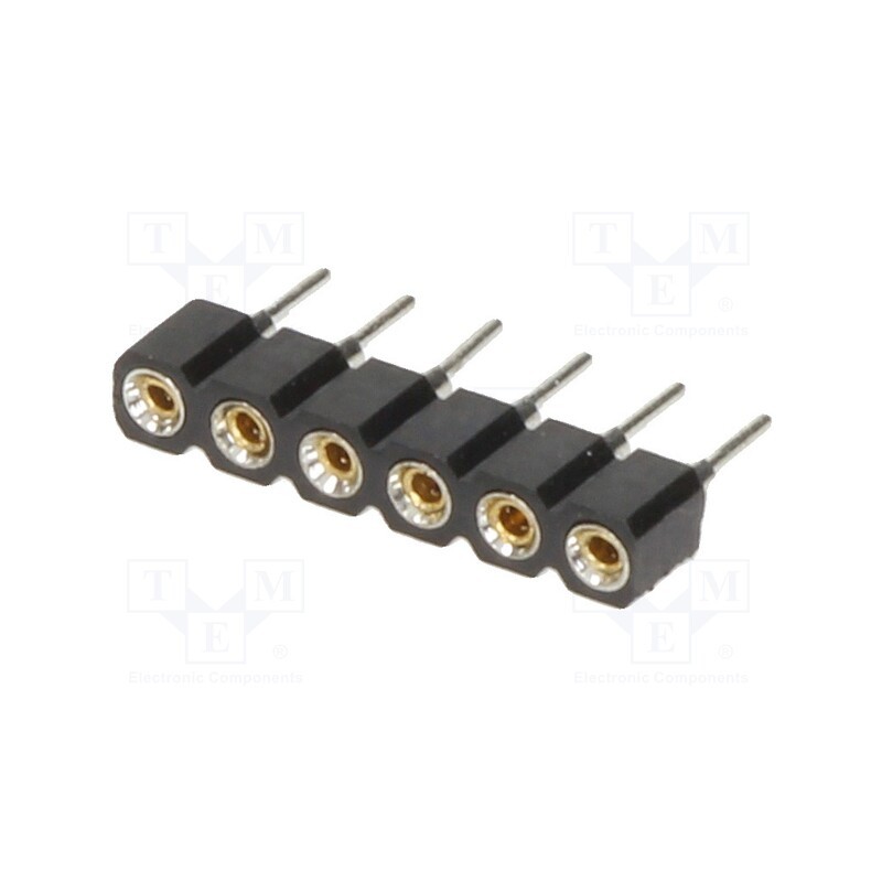 10 pcs x CONNFLY - DS1002-01-1*6V13 - Socket, pin strips, female, PIN: 6, turned contacts, straight, THT